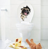 3D Hunde WC Aufkleber