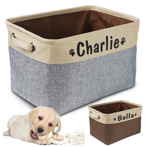 Personalisierte Aufbewahrung von Hundespielzeug