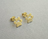 925er Sterling Silber & Gold Hundepfote Ohrringe